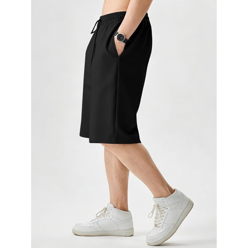 Jmierr Men'S Baggy Sweat Shorts Lightweight Cotton Under Knee Casual Drawstring Lounge Workout Gym Shorts