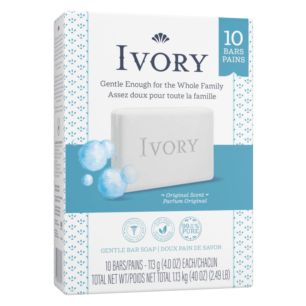 Ivory Clean Original Bar Soap, 4 Ounce, 10 Count (Pack Of 2) Total 20 Bars