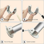 4 Packs Stainless Steel Wardrobe Bracket U-Shaped Rod Socket Flange 1-1/4" Diameter Heavy Duty Closet Rod Brackets End Supports For Closet Rod With Screws (Silver)