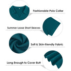 Plus Size Collared Polo Shirts Summer Short Sleeve V Neck Business Tops for Women XL-5XL