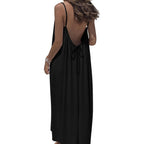 Ofeefan Summer Dresses For Women 2026 Backless Cami Maxi Sundresses Spaghetti Strap Beach Vacation Clothes Swimsuit Coverup