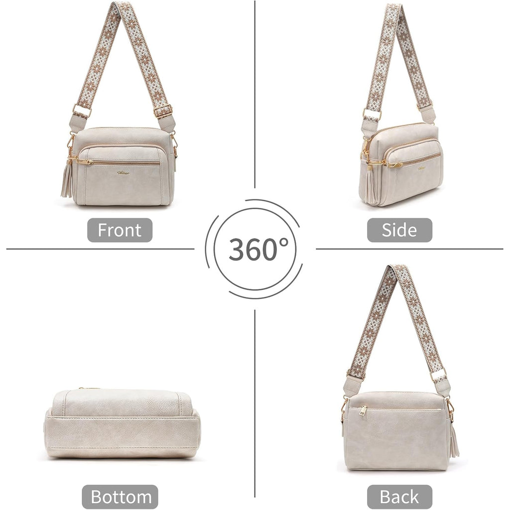Small Leather Crossbody Bags For Women Anti Theft Purses And Handbag Shoulder Hangbag With Wide Strap Tassel