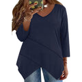 Plus Size Tops for Women 3/4 Sleeve Shirts V Neck T Shirt Spring Summer Blouses 1X-5X