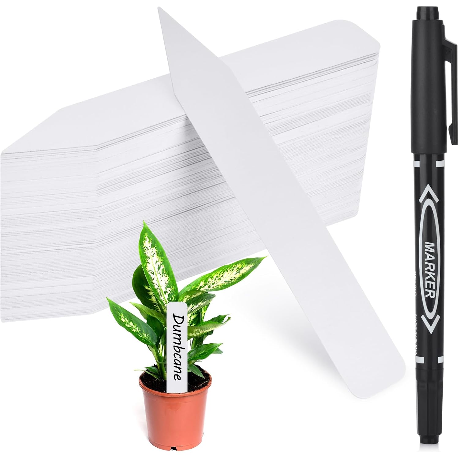 Plant Labels, Outdoor Waterproof Garden Markers, Plastic Nursery Seed Plant Tags With Bonus A Permanent Marking Pen, Gardening Gifts For Women Men 120Pcs Darfukei
