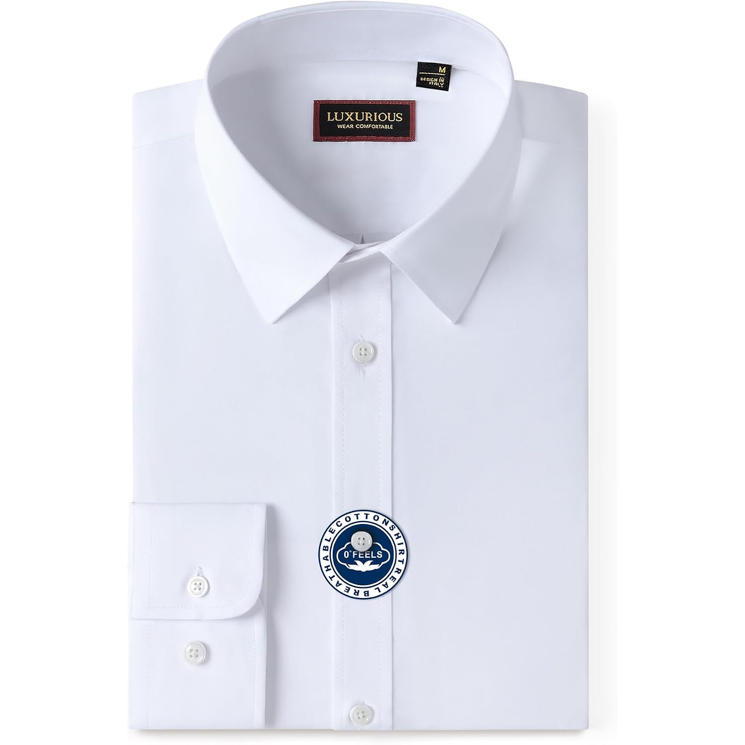 Cotton Mens Dress Shirts Long Sleeve Wrinkle Free Business Casual Button Down Shirts Formal Shirts Big And Tall
