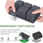 Large Ice Cube Tray For Whiskey: Fddbi Silicone Ice Cube Trays With Lid - 2Pack Big Square Old Fashioned Ice Cube Maker For Cocktail - 2Inch Huge Cubed Ice Trays For Whisky