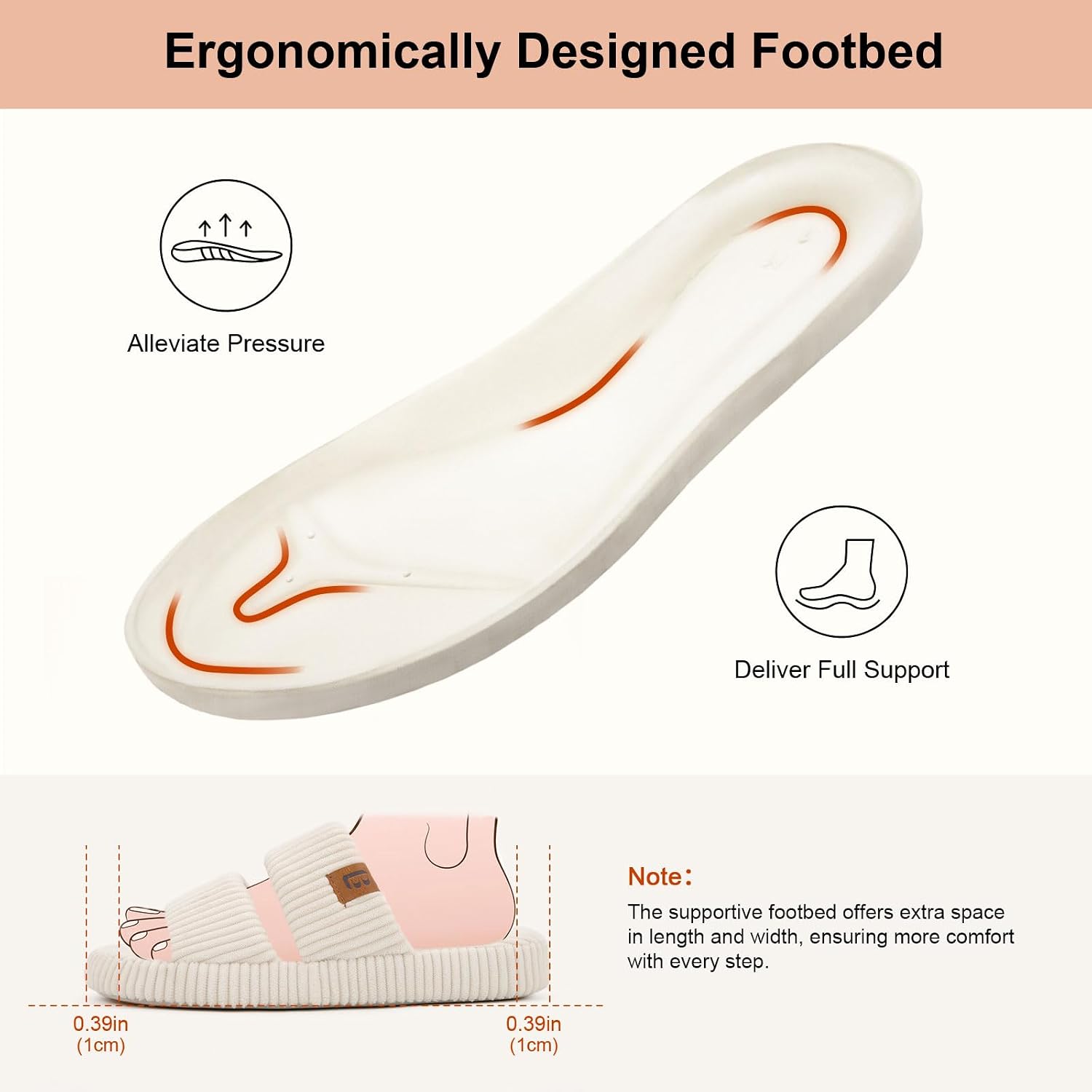 Longbay Slippers For Women Memory Foam Open Toe Slide Indoor House Shoes Slip On Bedroom Comfy Gift