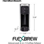 Hamilton Beach Flexbrew Advanced 4-In-1 Single Serve Coffee Maker | Hot & Iced Coffee Maker | Removable 45 Oz. Reservoir | Uses Pod Packs & Grounds | Fast Brewing | Black