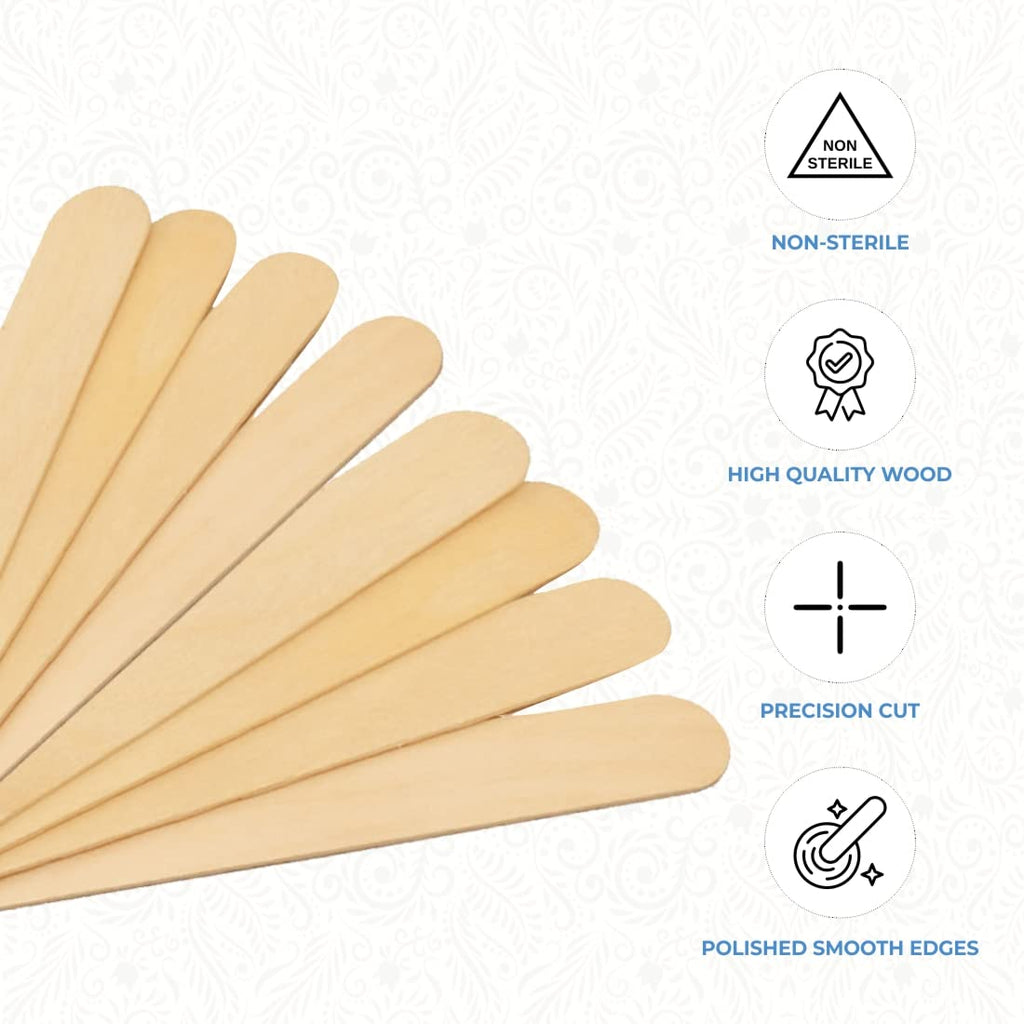 ForPro Professional Collection Premium Wood Applicators, Non-Sterile, Hair Removal Waxing Sticks, Large, 6" L x .75" W, 6 Inch, 500 Count (Pack of 1)