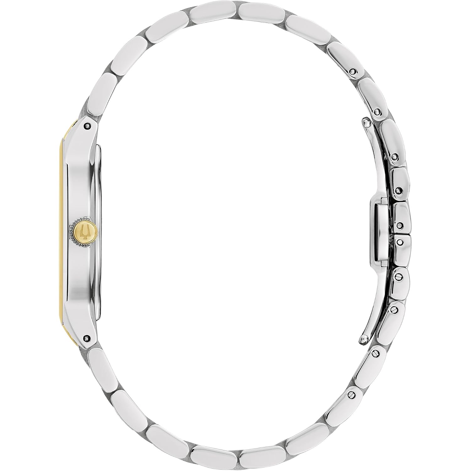 Bulova Ladies' Modern Two-Tone Stainless Steel 3-Hand Quartz Watch, Diamond Accent Gold Dial Style: 98P224