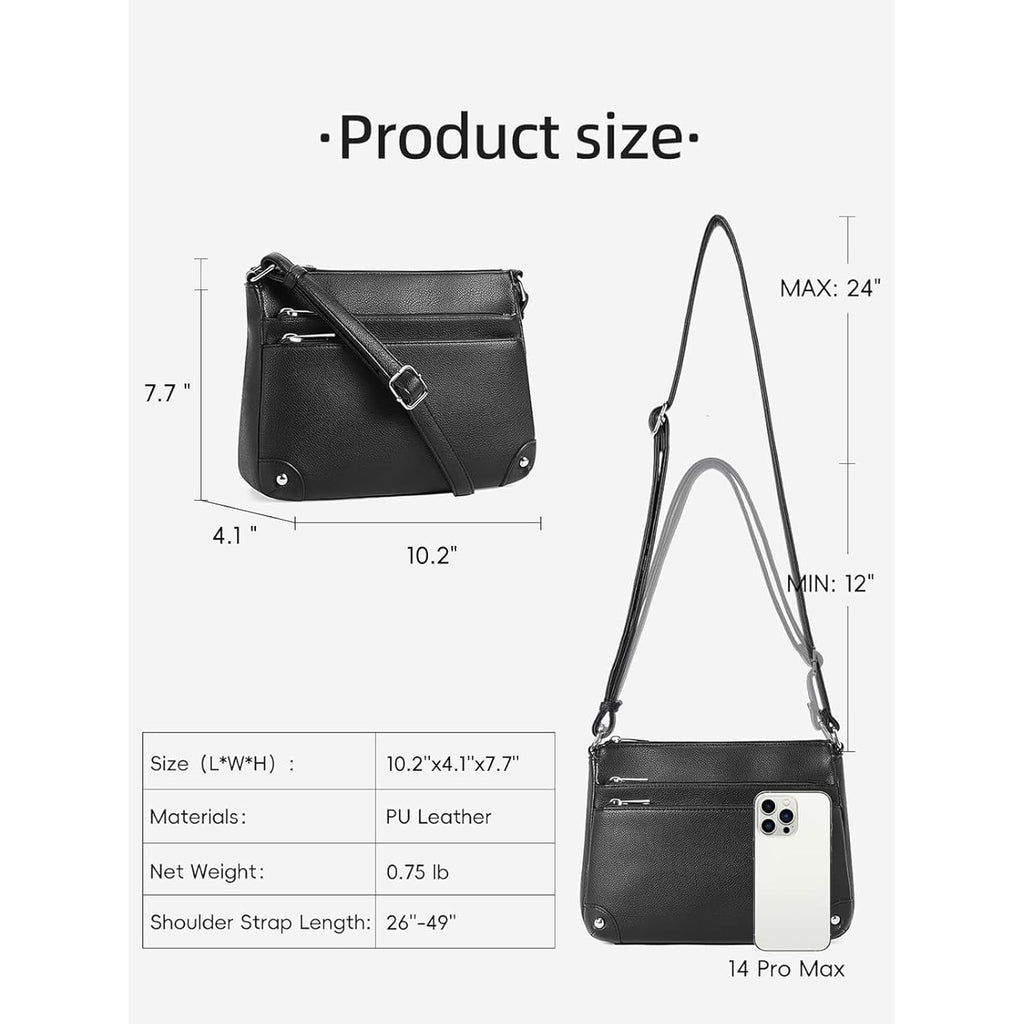 WESTBRONCO Crossbody Bags for Women, Medium Size Shoulder Handbags, Satchel Purse with Multi Zipper Pocket