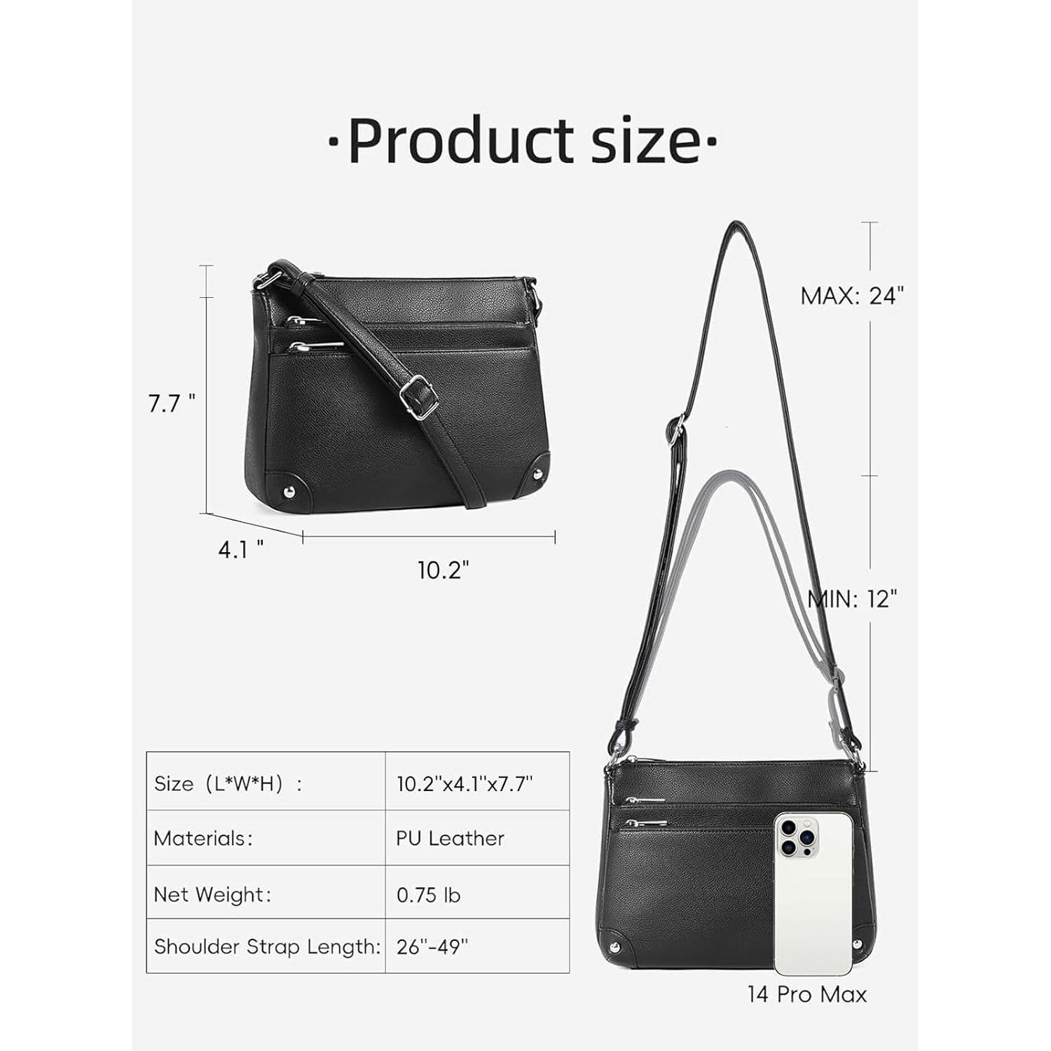 WESTBRONCO Crossbody Bags for Women, Medium Size Shoulder Handbags, Satchel Purse with Multi Zipper Pocket