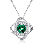 Iefil Mothers Day Gifts for Wife Mom - 925 Sterling Silver Love Knot Birthstone Necklace, Anniversary Birthday Gifts for Women, Jewelry Gift for Wife Mom Girlfriend Daughter
