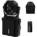 Portable Misting Fan 20000Mah Rechargeable Battery, 6L Bucket Outdoor Mist Fans Patios Cooling, Camping Fan With Led Light Modes & Stepless Speed Control, 4 Spray Mister, Timer Function(Black)
