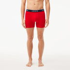 Lacoste Men'S Long Stretch Cotton Jersey Boxer Brief 3-Pack