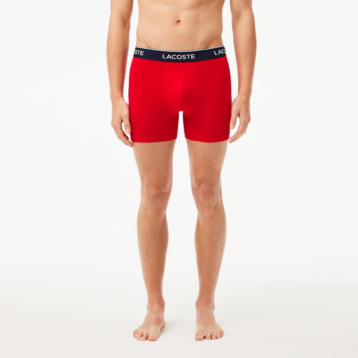 Lacoste Men'S Long Stretch Cotton Jersey Boxer Brief 3-Pack