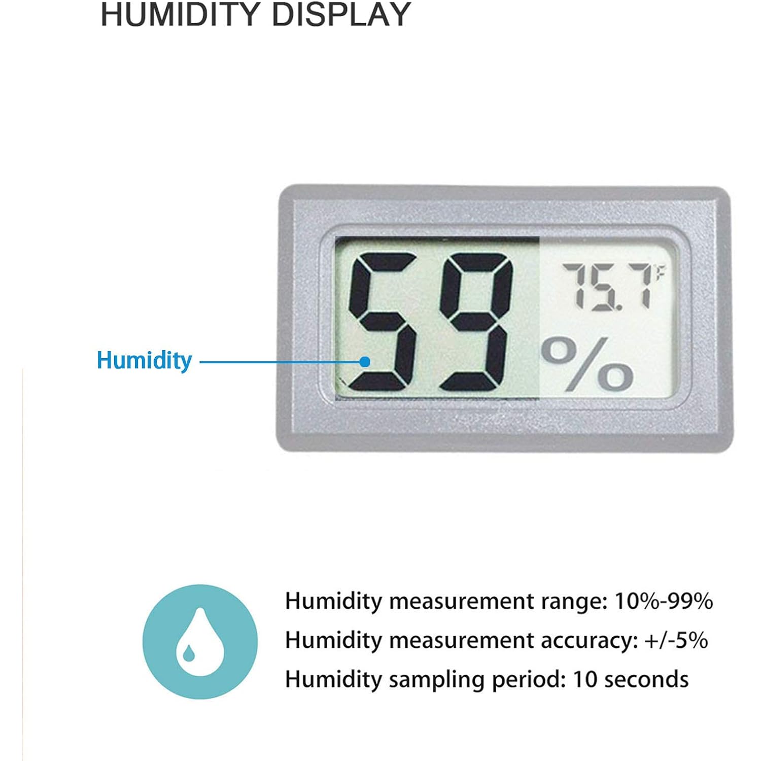 4-Pack Mini Digital Temperature Humidity Meters Gauge Indoor Thermometer Hygrometer Lcd Display Fahrenheit (℉) For Reptile Tank,Jars,Guitar Case,Greenhouse, Garden, Cellar, Fridge, Closet