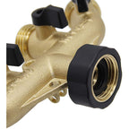 Twinkle Star 4 Way Heavy Duty Brass Garden Hose Splitter | 3/4" Hose Connector, Hose Spigot Adapter, 4 Valves