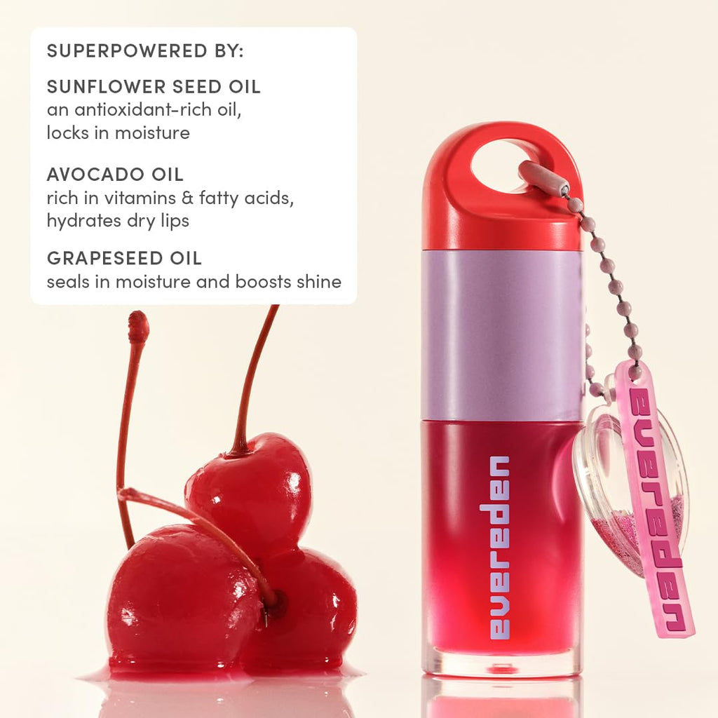 Evereden Kids Tinted Non Toxic Lip Gloss Kit: Ruby Red & Sakura Pink - Non Toxic Makeup Kit for Girls - Vegan Makeup for Kids - Hydrating Lip Gloss with Sunflower, Avocado & Grapeseed Oils