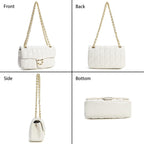 Quilted Crossbody Purse For Women Trendy - Ladies Shoulder Bag Leather Satchel Handbag Designer Evening Clutch