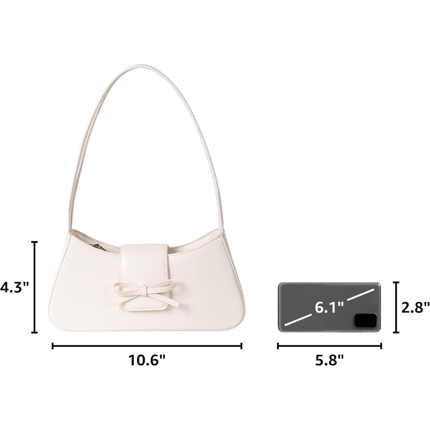 Shoulder Bag For Women, Hobo Handbags Trendy Y2K Purses Patent Leather Clutch Bag Cute Bow Purse