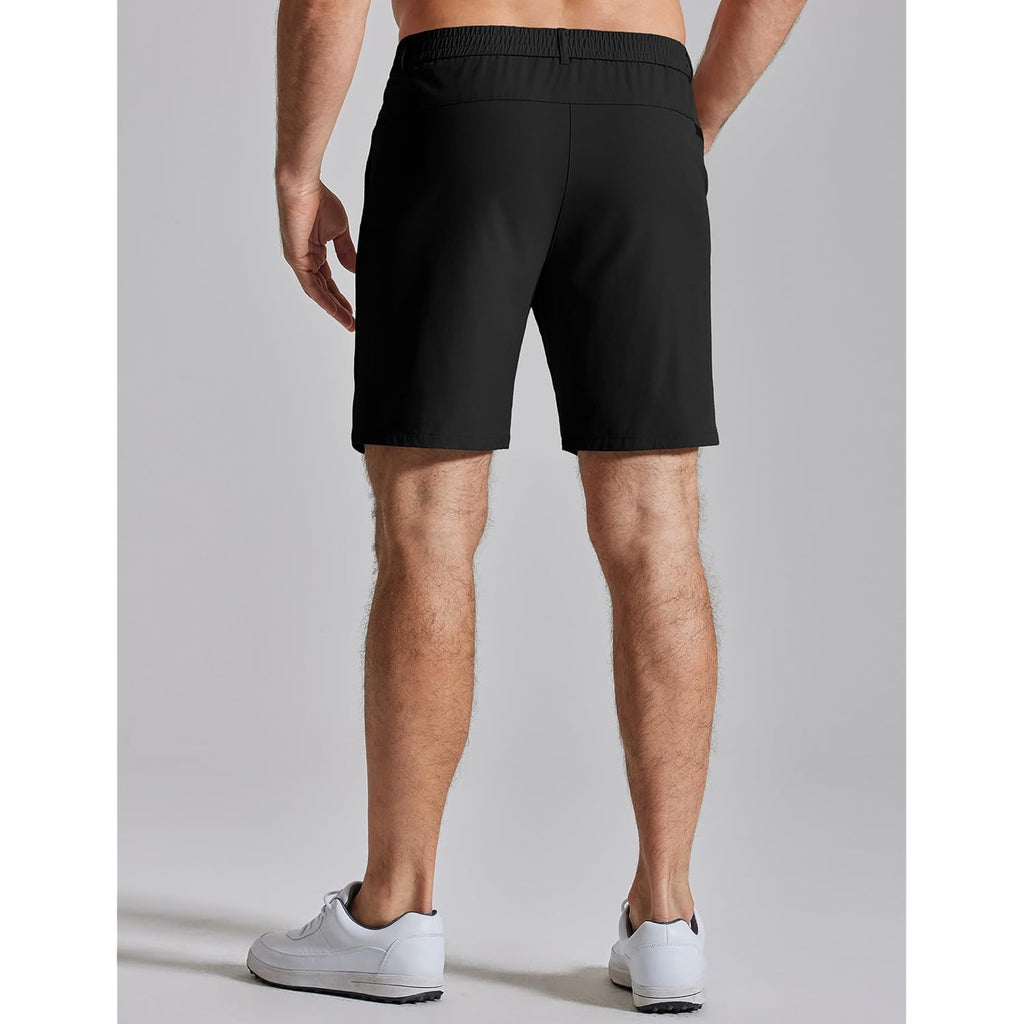 Coofandy Mens Golf Shorts 7" Inseam Lightweight Quick Dry Shorts Elastic Waistband With 3 Pockets Upf50