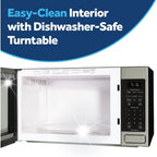 Ge Countertop Microwave Oven, 1150 Watt, 1.6 Cu. Ft., Stainless Steel | 8 Convenience Cook Settings, One-Touch Controls, Child Lock Technology, Glass Turntable, For Kitchen, Dorm, Office, Apartment