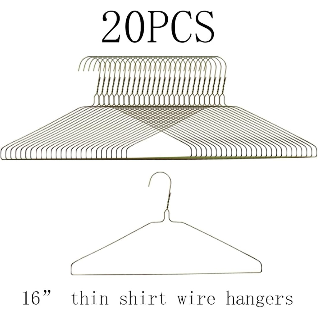 Otylzto 20Pcs Silver Wire Hangers For Clothes, Shirt, Wire Coat