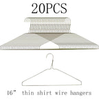 Otylzto 20Pcs Silver Wire Hangers For Clothes, Shirt, Wire Coat
