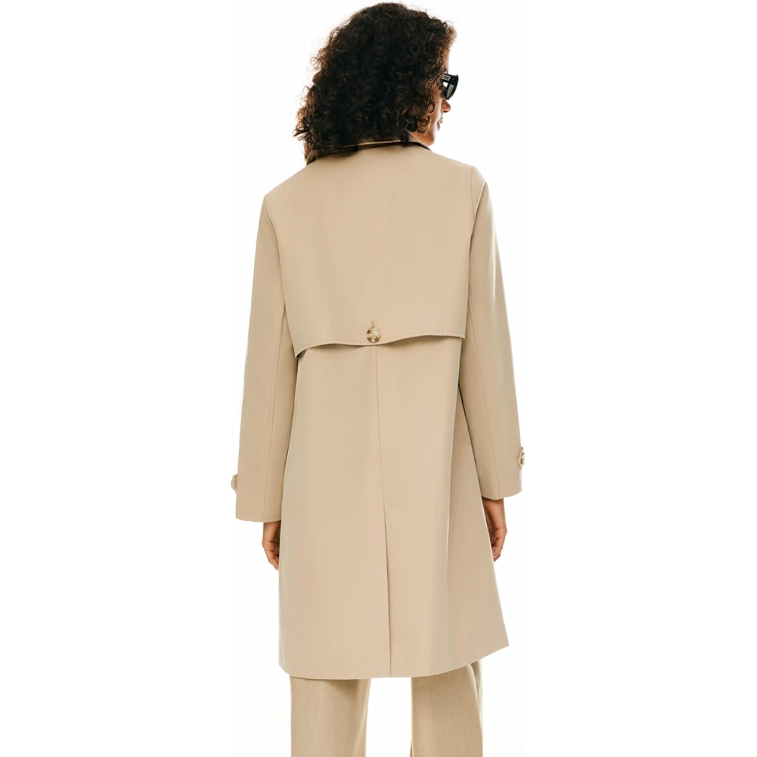 Orolay Women'S Single Breasted Trench Coat Mid Long Classic Lapel Windproof Slim Outerwear Coats