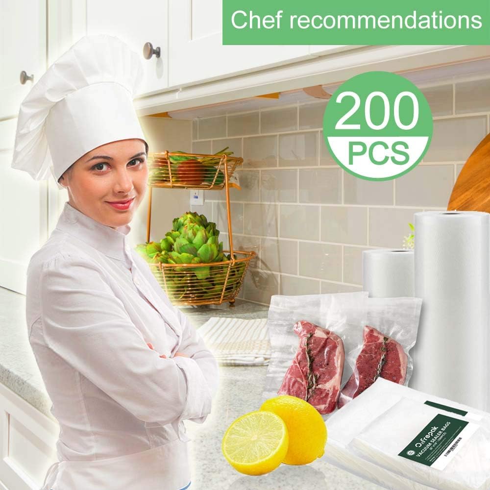 O2Frepak 200 Quart Size 8" X 12" Vacuum Sealer Bags With Bpa Free And Heavy Duty,Great For Food Storage Vaccume Sealer Precut Bag