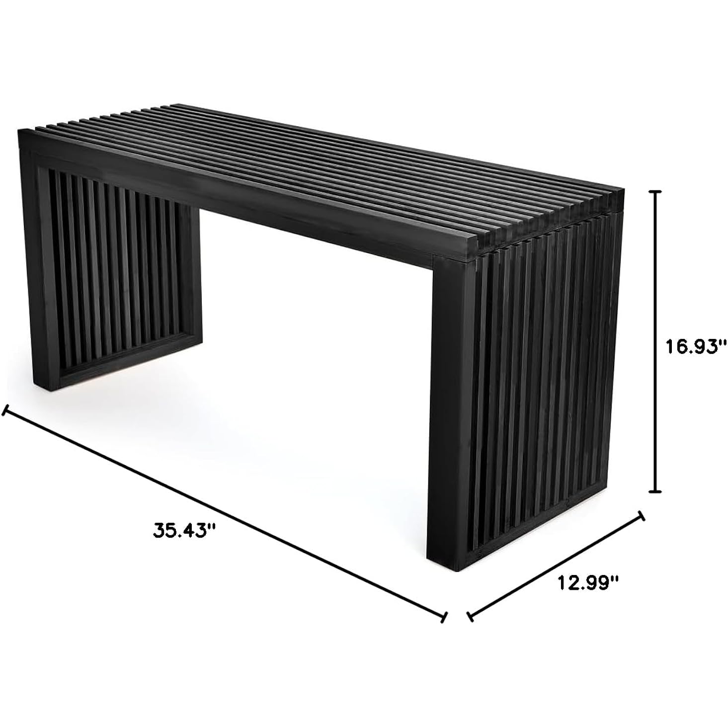 Aprtat Bamboo Dining Bench, 35 Inch Farmhouse Decor Indoor Kitchen Table Bench, Entryway Shoe Rack Bench Solid Bamboo Benches For Living Room, Hallway, Bedroom, Bathroom