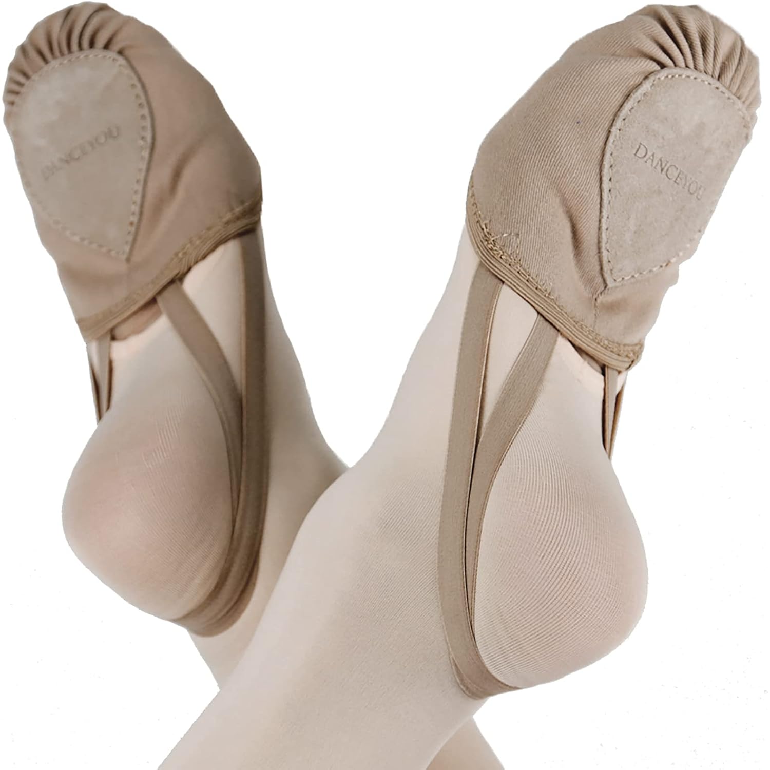 Danceyou Lyrical Shoes Stretch Canvas Half Sole Pirouette Turners | Stretch Canvas Upper, Suede Sole, Forefoot Pad, Gel Backing, Pirouette Turning, Lyrical Contemporary Jazz Ballet