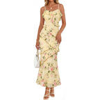 Merokeety Summer Floral Wedding Guest Maxi Dress Women 2026 Vacation Formal Bodycon Spaghetti Strap Cocktail Party Long Dress