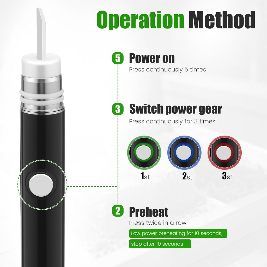 Electric Hot Knife Heat, Cutting Tool Kit With Ceramic Blade, Blade Heating Multi-Tool Ceramic Hot Knife Dab Tool