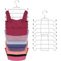 2 Pack Tank Top Hanger Space Saving, Bra Hangers For Closet Organizer, Hanging Bra Organizer Tank Tops Holder With 16 Hooks, Metal Closet Organizers And Storage Small Space Solutions, Silver