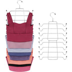 2 Pack Tank Top Hanger Space Saving, Bra Hangers For Closet Organizer, Hanging Bra Organizer Tank Tops Holder With 16 Hooks, Metal Closet Organizers And Storage Small Space Solutions, Silver