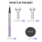 Unicos 2-In-1 Lower Lash Stamp, Bottem Lash Stamp With Ultra-Fine Eyeliner Pen, Natural Eyelash Stamp, Easy To Use, Long-Lasting, Waterproof, Smudge-Proof