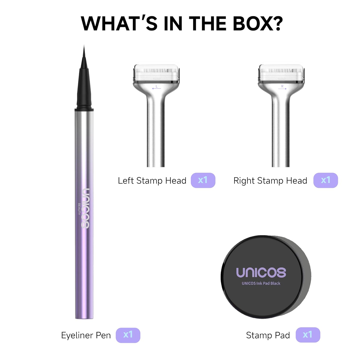 Unicos 2-In-1 Lower Lash Stamp, Bottem Lash Stamp With Ultra-Fine Eyeliner Pen, Natural Eyelash Stamp, Easy To Use, Long-Lasting, Waterproof, Smudge-Proof