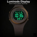Golden Hour Waterproof Sport Women'S Digital Chronograph Silicone Strap Watch