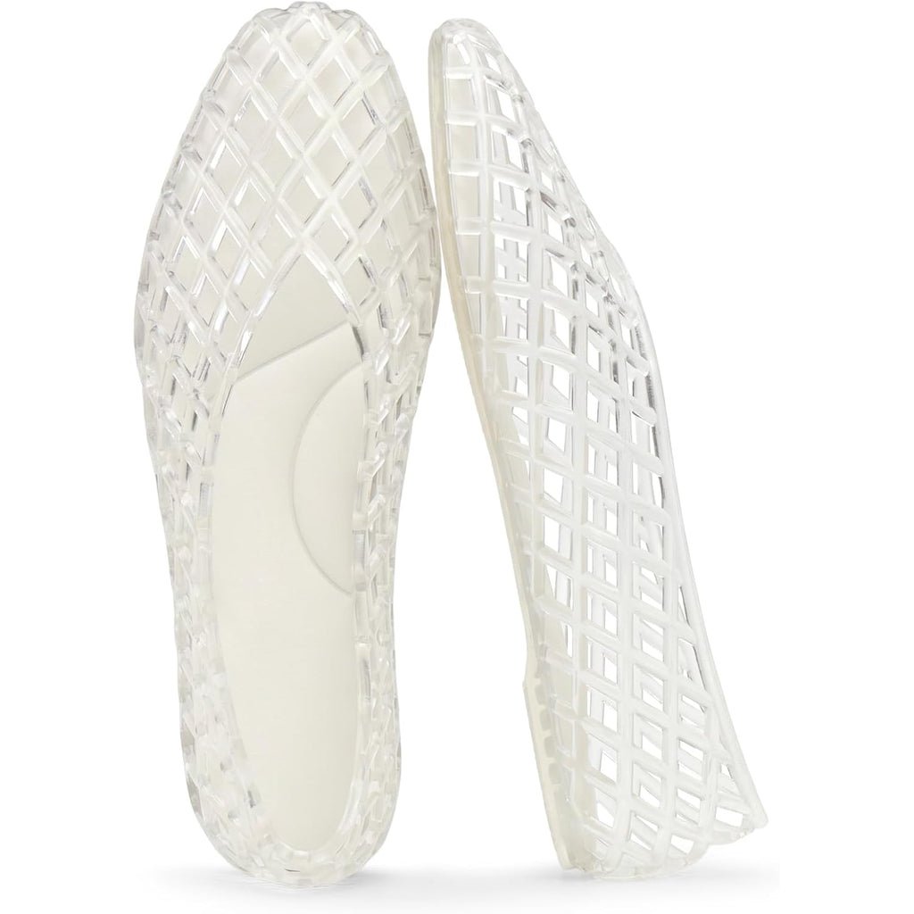 Sovanyou Jelly Shoes For Women Mesh Ballet Flats Slip On Jelly Sandals