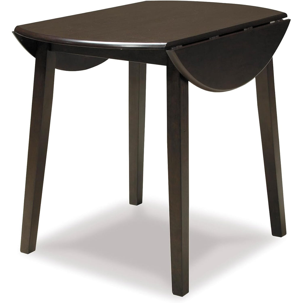 Signature Design By Ashley Hammis Round Dining Room Drop Leaf Table, Seats Up To 4, Hinged Drop Leaves, Wood, 36.38" W X 36.38" D X 29.88" H, Dark Brown