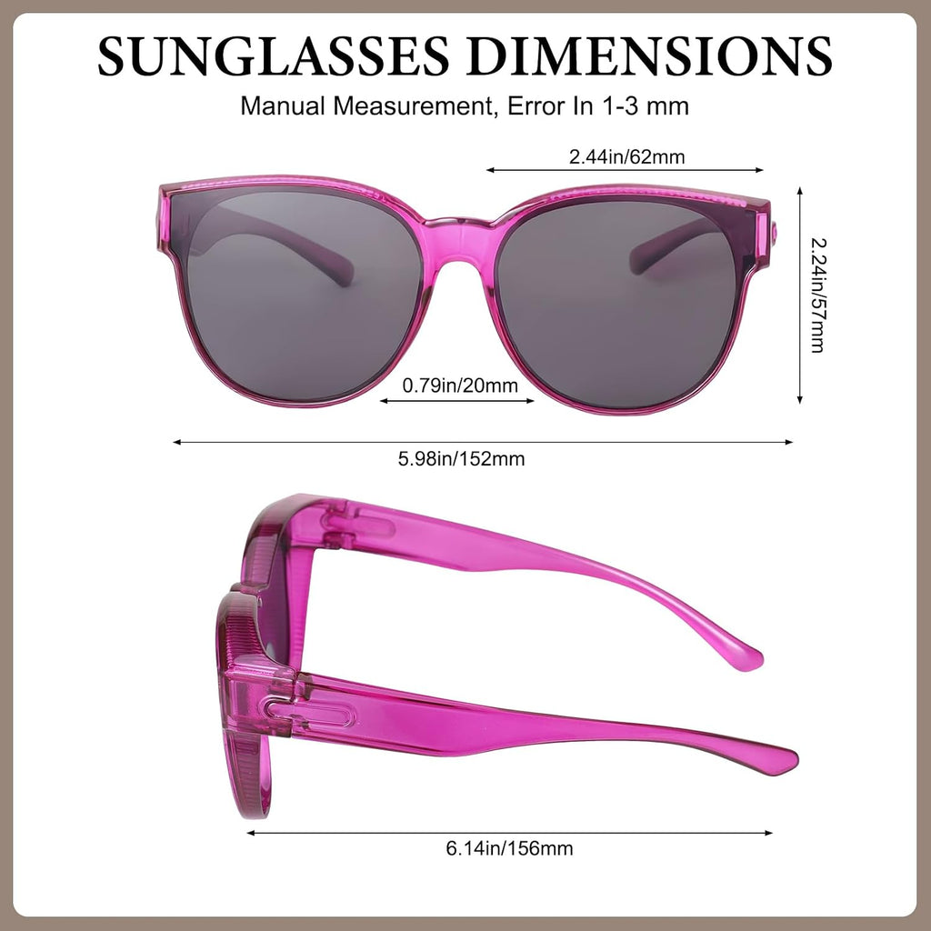 Jalebi Polarized Fit Over Glasses Sunglasses For Women Large Round Cat Eye Shades Uv400 Protection Lightweight For Driving