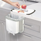 Glad Roomate Collapsible Waste Bin | Compact Travel Trash Can With Space-Saving Expandable Design | Indoor And Outdoor Disposal Basket, 2 Gallon, White