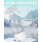 2 Pack 360° Glass Spray Bottles With Silicone Sleeve, 16 Oz Empty Refillable Containers With Adjustable Spray Nozzles, Spray Bottles For Hair, Cleaning Solutions And Plants White