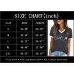 YEXIPO Womens T Shirts Graphic Tees Spring Short Sleeve V Neck Funny Letter Print Casual Loose Cute Summer Tops Grey Smile