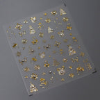 Christmas Nail Art Stickers - 3D Xmas Nail Sticker with Charms Rhinestone for Winter Holiday, Gold Christmas Nail Stickers for Nail Art Self-Adhesive Nail Decals DIY Nail Decoration
