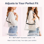 Wuflyover Clear Bag for Stadium Events - Adjustable Strap Clear Shoulder Bag for Concerts & Sports, Game Day Approved