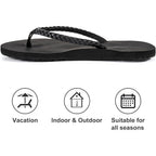 Womens Slim Braided Comfortable Flip Flops Summer Beach Thong Sandals Arch Support Non Slip
