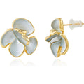 Cicy Bell Flower Earrings for Women 14k Gold Plated Boho Petal Statement Stud Earrings Trendy Jewelry Gifts